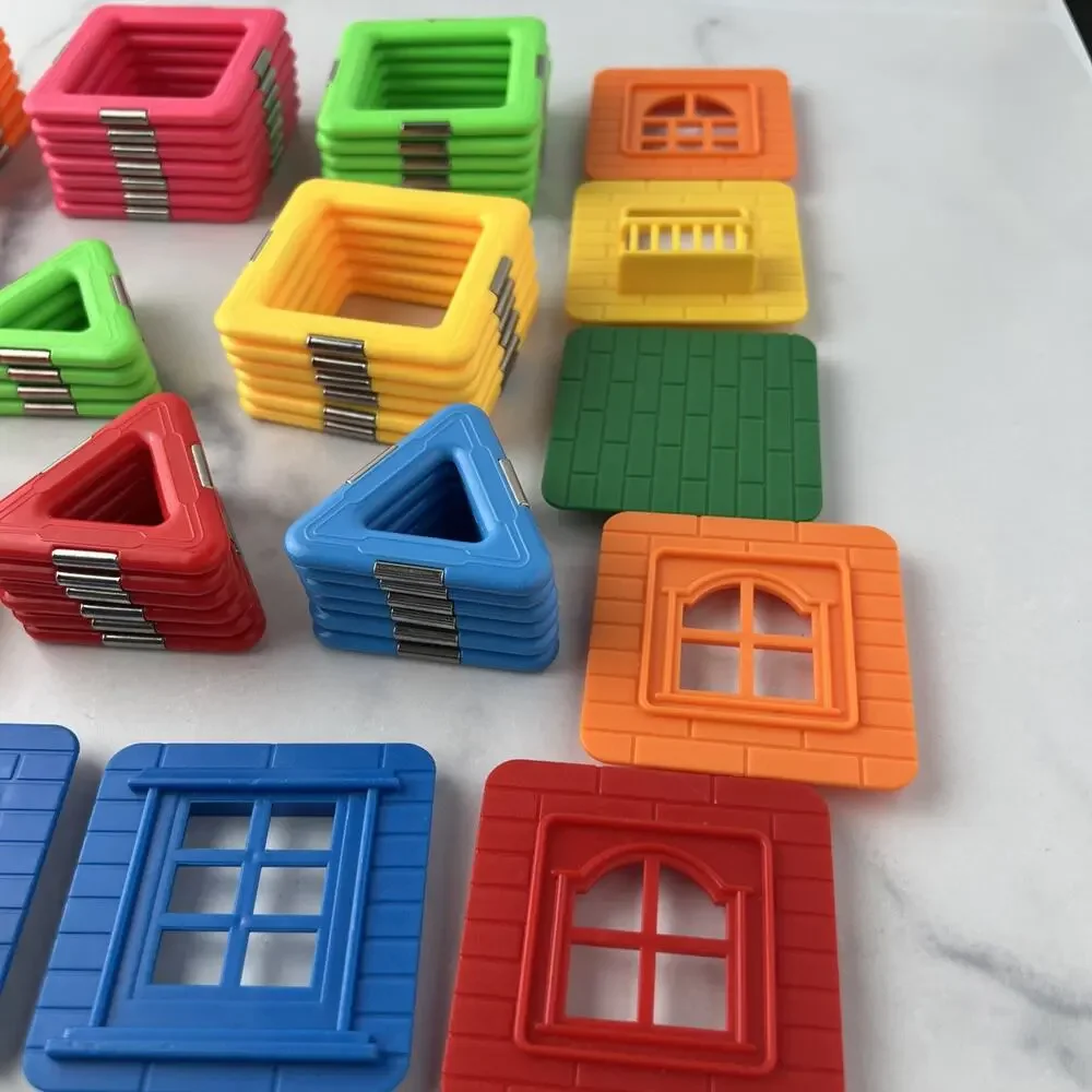 Magformers Picasso Tiles Magnetic Building Tiles Blocks Lot 70 Shapes Colors